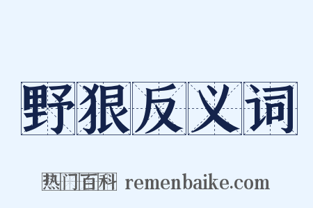 野狠反义词是什么意思的图片